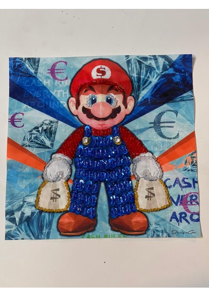 23X24 cm Taşlı Boncuklu Para Babası Aplik Yama Arma Aksesuar