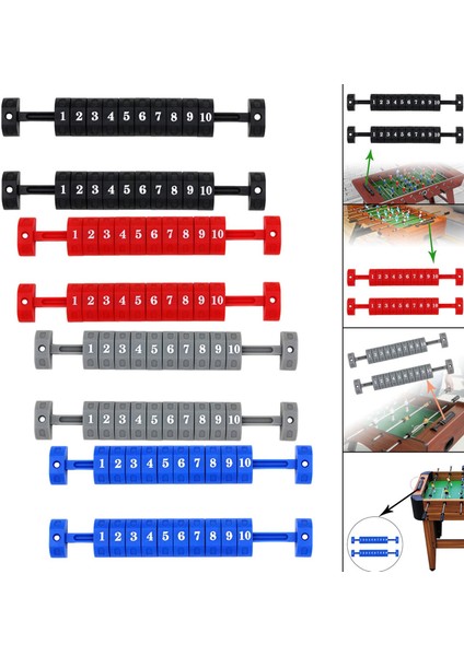 2x Foosball Skorlama Birimleri Oyun Skorbord Foosball Siyah (Yurt Dışından)