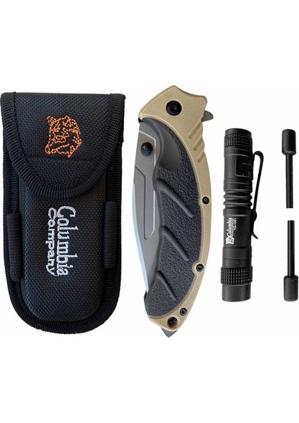 Columbia Tactical Set FST-3070B Kum Çakı+Fener