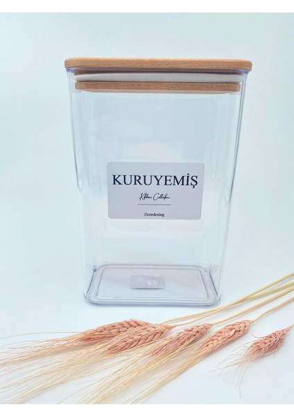 Ahşap Kapaklı Dekoratif Kuruyemiş Kavanozu/Kutusu