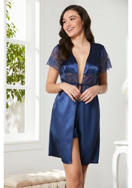 Saten Sabahlık - 1020 Lacivert