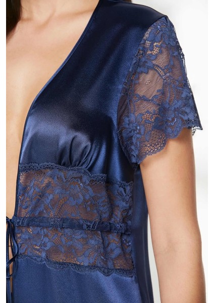 Saten Sabahlık - 1020 Lacivert modelleri