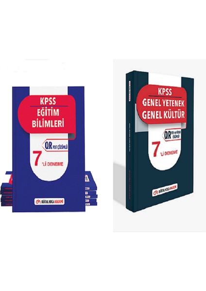 Dijital Hoca Akademi 2023 Eğitim Bilimleri Qr Çözümlü 7 Deneme + Genel Yetenek ve Genel Kültür Qr Çözümlü 7 Deneme Seti