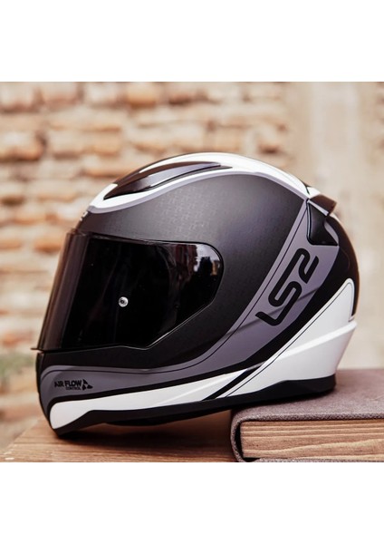 Rapıd Deeper Mat Beyaz-Siyah Motosiklet Kaskı Siyah-Cam