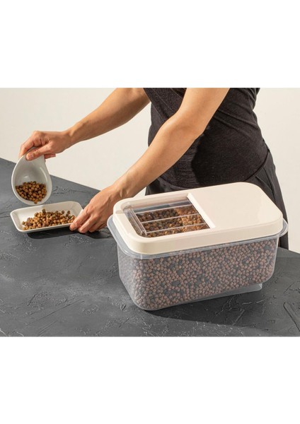 Multibox 7,5 Lt Kaydırak Kapaklı Erzak Saklama Kabı 3’lü Set 3x7,5lt Krem modelleri