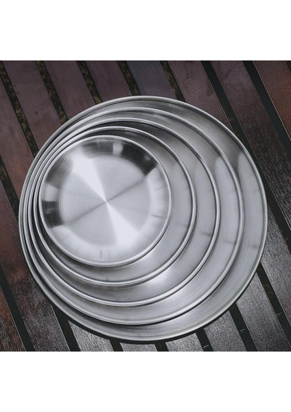 5 Adet Paslanmaz Çelik Tabaklar Yürüyüş Için Metal Yuvarlak Bulaşık Yemekleri Seti fiyatları