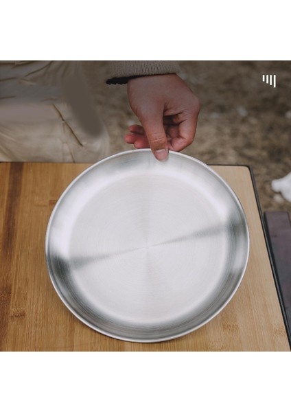 5 Adet Paslanmaz Çelik Tabaklar Yürüyüş Için Metal Yuvarlak Bulaşık Yemekleri Seti modelleri