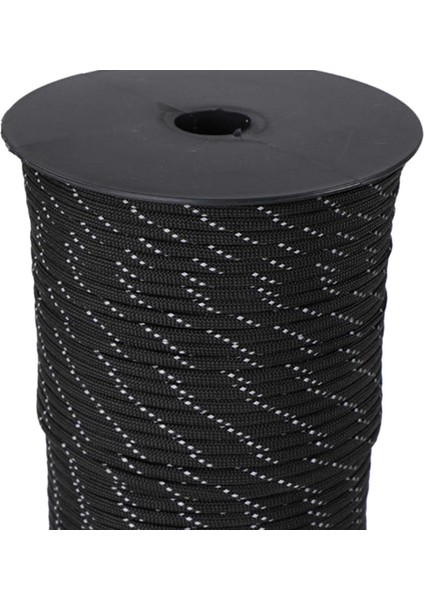100M Yansıtıcı Paracord Parachute Cord Halat Guy Hattı Kamp Için Siyah