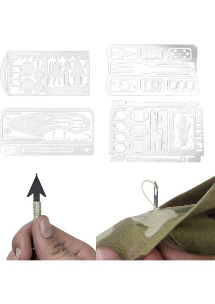 Kart Survival Card Fishing Gear Dış Mekan Kamp Yürüyüşü modelleri