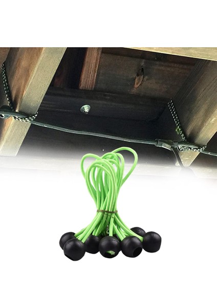 10PCS/SET Dayanıklı Top Bungee Kordonları Çadır Muşamba Bağları Kanopi Yeşil Için Bağ Aşağı Kayış fiyatları