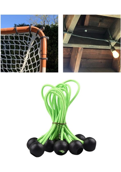 10PCS/SET Dayanıklı Top Bungee Kordonları Çadır Muşamba Bağları Kanopi Yeşil Için Bağ Aşağı Kayış fırsatları