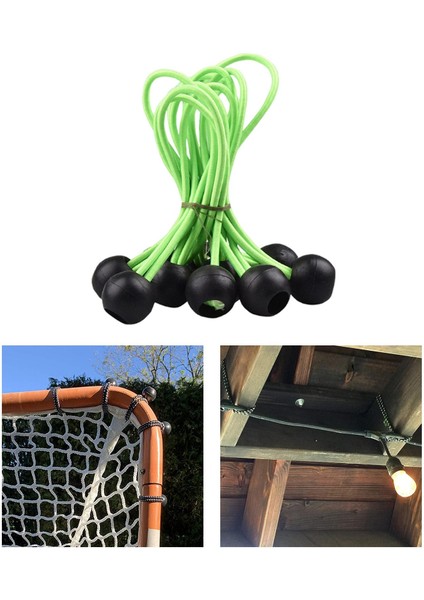 10PCS/SET Dayanıklı Top Bungee Kordonları Çadır Muşamba Bağları Kanopi Yeşil Için Bağ Aşağı Kayış indirimleri