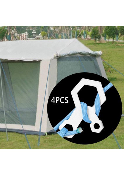 Antislip Sıkma Kancası 3 Delikli Kordon Gerginlikleri Halat 4 Paketi Açık Beyaz Için fiyatları