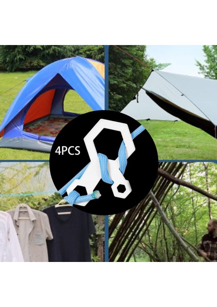 Antislip Sıkma Kancası 3 Delikli Kordon Gerginlikleri Halat 4 Paketi Açık Beyaz Için modelleri