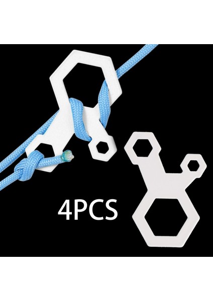 Antislip Sıkma Kancası 3 Delikli Kordon Gerginlikleri Halat 4 Paketi Açık Beyaz Için fırsatları