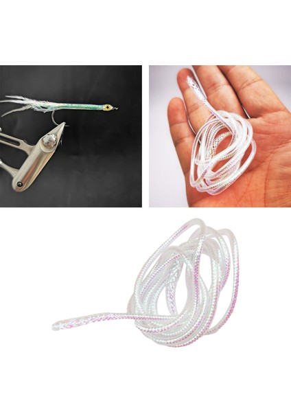 4m Mylar Örgülü Sinek Bağlama Malzemeleri Balıkçılık Diy Aleti Beyaz Aracı 4mm indirimleri
