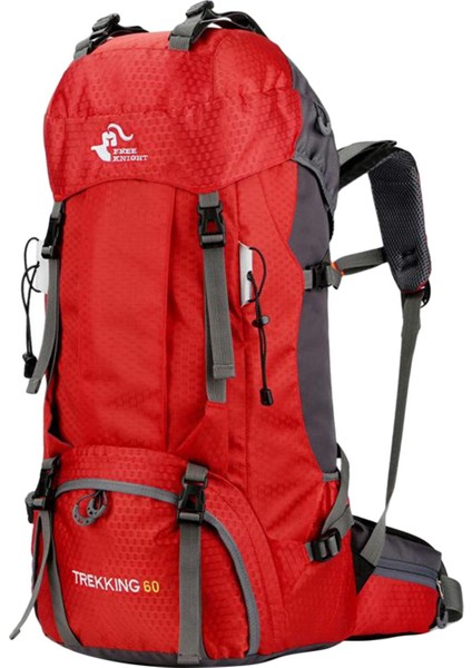 60L Sırt Çantası Yürüyüş Sırt Çantası Backpacking Dağcılık Haftası Kırmızı fiyatları