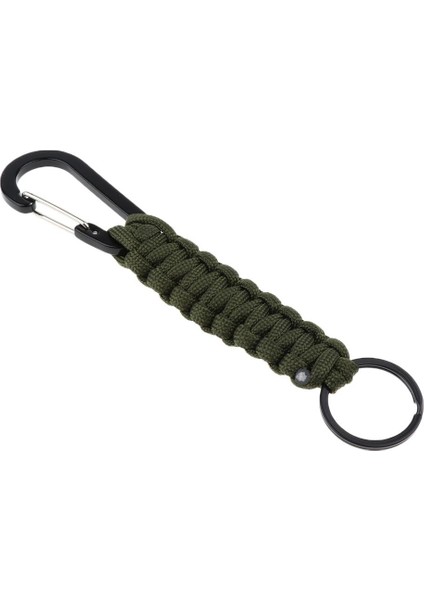 Açık Kamp Yürüyüş Molle Paracord Keychain Carabiner Green