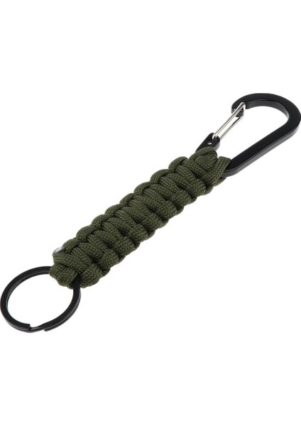 Açık Kamp Yürüyüş Molle Paracord Keychain Carabiner Green fırsatları