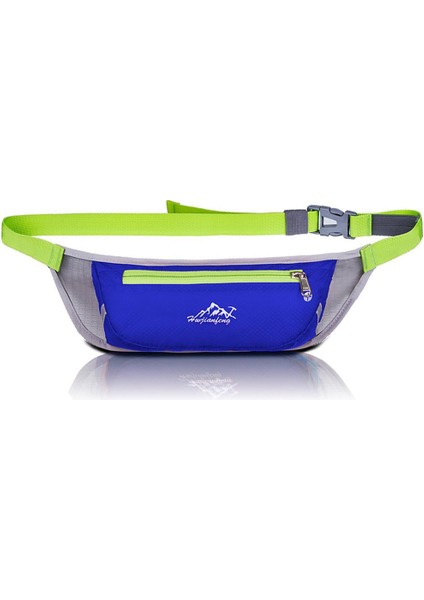 Su Geçirmez Naylon Bel Çantası Açık Hava Koşu Tırmanma Spor Kemeri Koyu Mavi