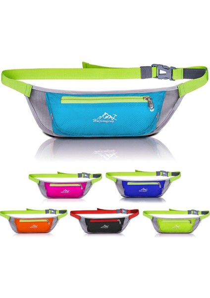 Su Geçirmez Naylon Bel Çantası Açık Hava Koşu Tırmanma Spor Kemeri Koyu Mavi fırsatları