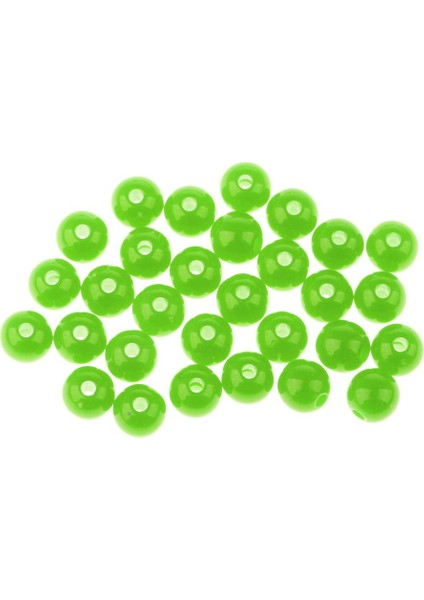 30PCS Balıkçılık Boncukları Cazibe Çizgisi Boncuklar Yuvarlak Sazan Balıkçı Boncuklar Yeşil