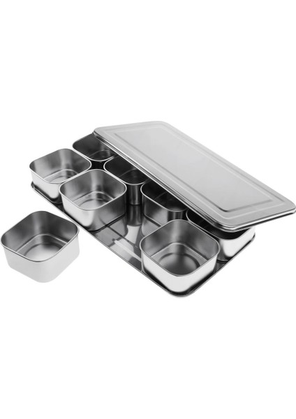 6 / Id Baharat Kavanozu Baharat Depolama Konteyneri + Tepsi - 8