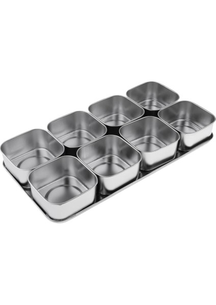 6 / Id Baharat Kavanozu Baharat Depolama Konteyneri + Tepsi - 8 fiyatları