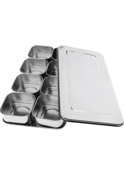 6 / Id Baharat Kavanozu Baharat Depolama Konteyneri + Tepsi - 8 fırsatları