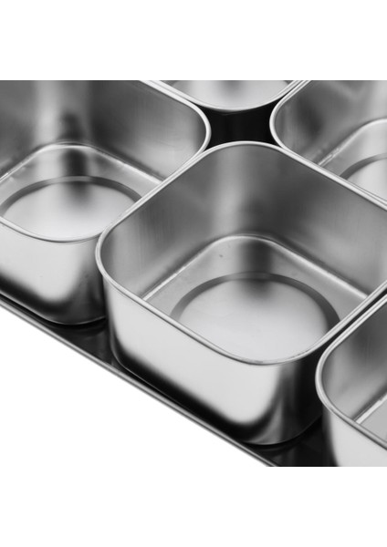 6 / Id Baharat Kavanozu Baharat Depolama Konteyneri + Tepsi - 8 indirimleri