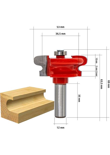 5519 Saplı Freze Kulp Bıçağı Sap 12 mm