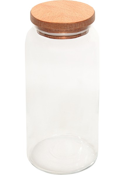 Ahşap Kapaklı Kavanoz - 1400 ml