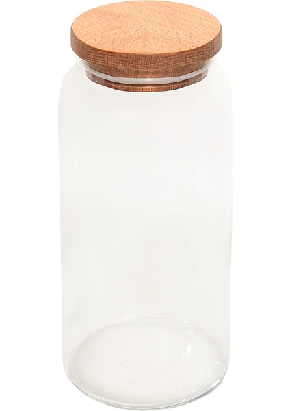 Ahşap Kapaklı Kavanoz - 1400 ml