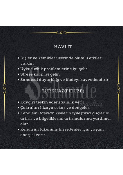 Sertifikalı Doğal Taşlı Kadın Erkek Bileklik Havlit Turkuaz Firuze Mavi Beyaz 8mm Hediye Bileklik