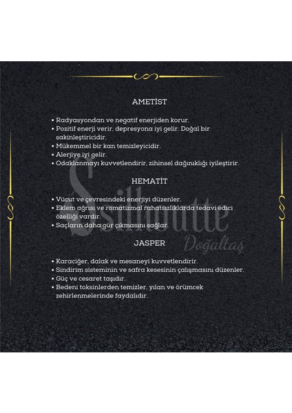 Sertifikalı Doğal Taş Kadın Erkek Ametist Taşı Jasper Ve Hematit 6mm Özel Tasarım indirimleri