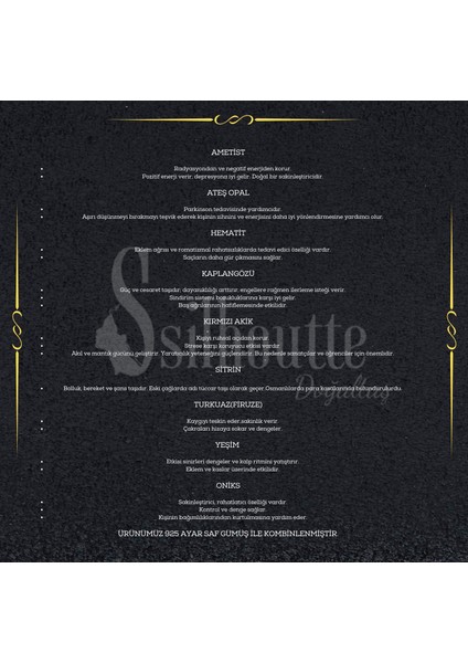 Doğal taş Erkek Kadın Çakra Bileklik Onix Kaplangözü Akik Ametist Turkuaz gümüş Sertifikalı indirimleri