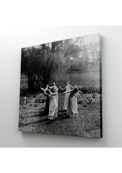 Vintage Kadınlar Dans Ediyor Kanvas Tablo, Gotik Ev Dekorasyonu, Ritüel Daire Dansı