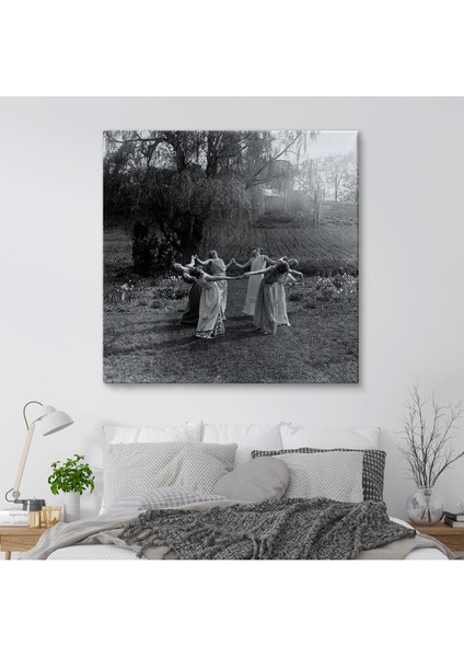Vintage Kadınlar Dans Ediyor Kanvas Tablo, Gotik Ev Dekorasyonu, Ritüel Daire Dansı modelleri