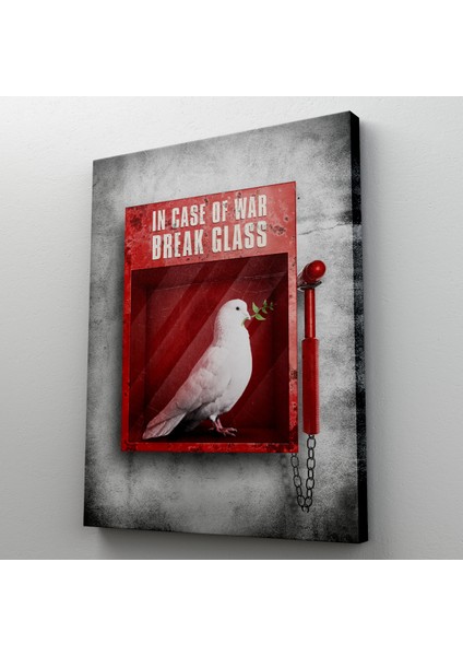 Savaş Durumunda Camı Kır Güvercin Kanvas Tablo