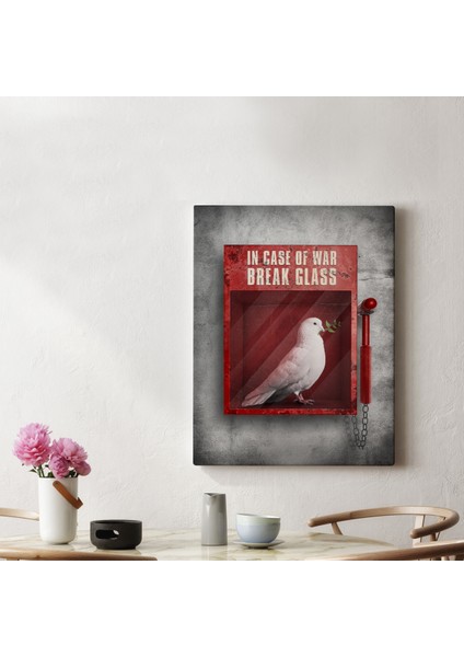 Savaş Durumunda Camı Kır Güvercin Kanvas Tablo fiyatları