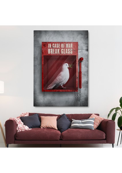 Savaş Durumunda Camı Kır Güvercin Kanvas Tablo modelleri