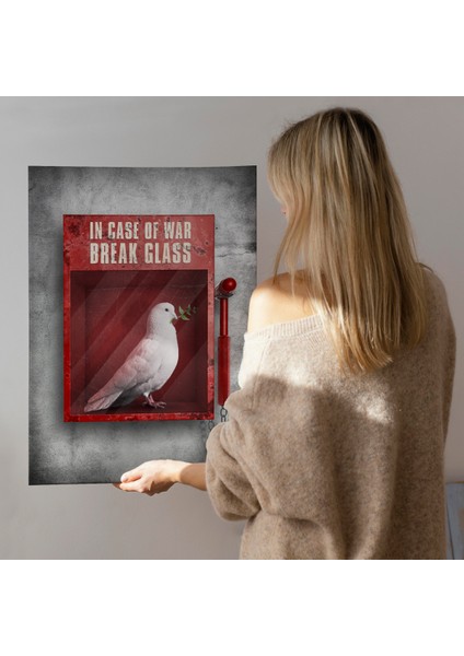 Savaş Durumunda Camı Kır Güvercin Kanvas Tablo fırsatları