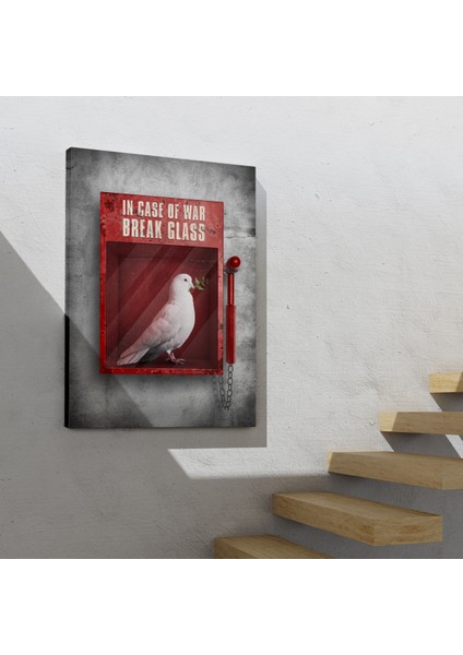 Savaş Durumunda Camı Kır Güvercin Kanvas Tablo indirimleri