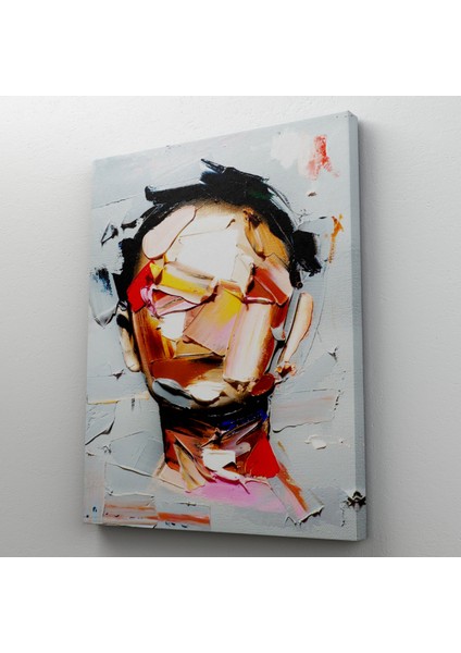 Fırça Darbesi Insan Yüzü Kanvas Tablo, Soyut Kadın Yüzü Portresi Kanvas Tablo