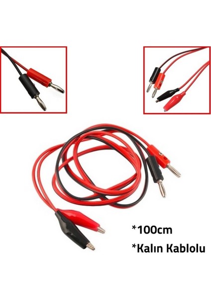 Psu Kablo Güç Kaynağı Bağlantı Kablosu Krokodil+Banana 100CM