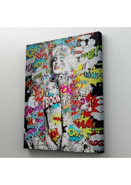 Graffiti Marilyn Monroe, Renkli Marilyn Monroe Poster Kanvas Tablo