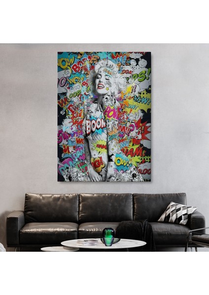 Graffiti Marilyn Monroe, Renkli Marilyn Monroe Poster Kanvas Tablo modelleri