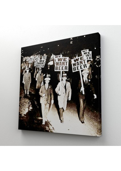 Doğaltercih Bira Istiyoruz, Olağandışı 1931 Yasak Protesto Fotoğrafı Kanvas Tablo