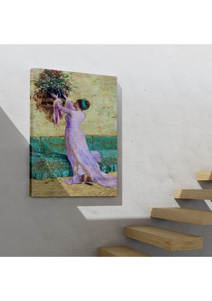 Doğaltercih Vazo Yerleştiren Kız Osman Hamdi Bey Kanvas Tablo