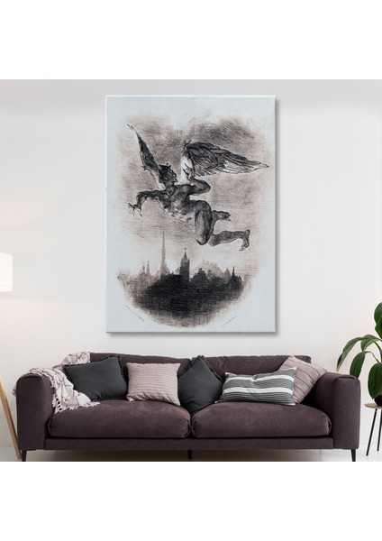 Doğaltercih Goethe'nin Faust'undan Mephistopheles'in Gökyüzündeki Önsözü Kanvas Tablo